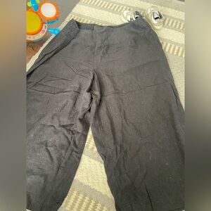 Black Wide Leg Ankle Pants